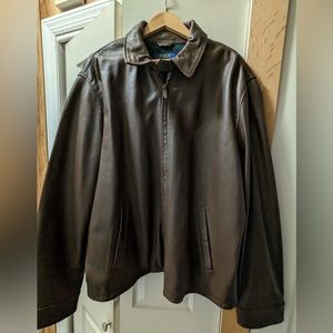 Mens Polo Ralph Lauren Butter soft brown leather jacket XXL